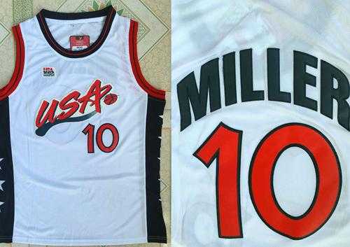 Nike Team USA #10 Reggie Miller White 1996 Dream Team Stitched NBA Jersey